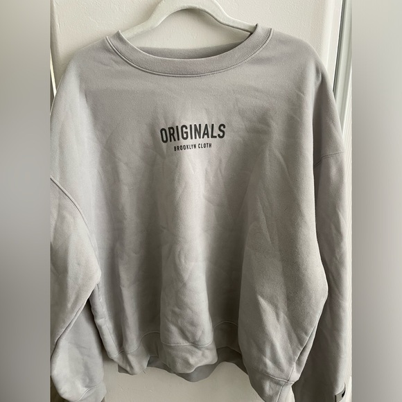 Original's Brooklyn Men’s Large gray crewneck sweatshirt logo front and back - Picture 1 of 3